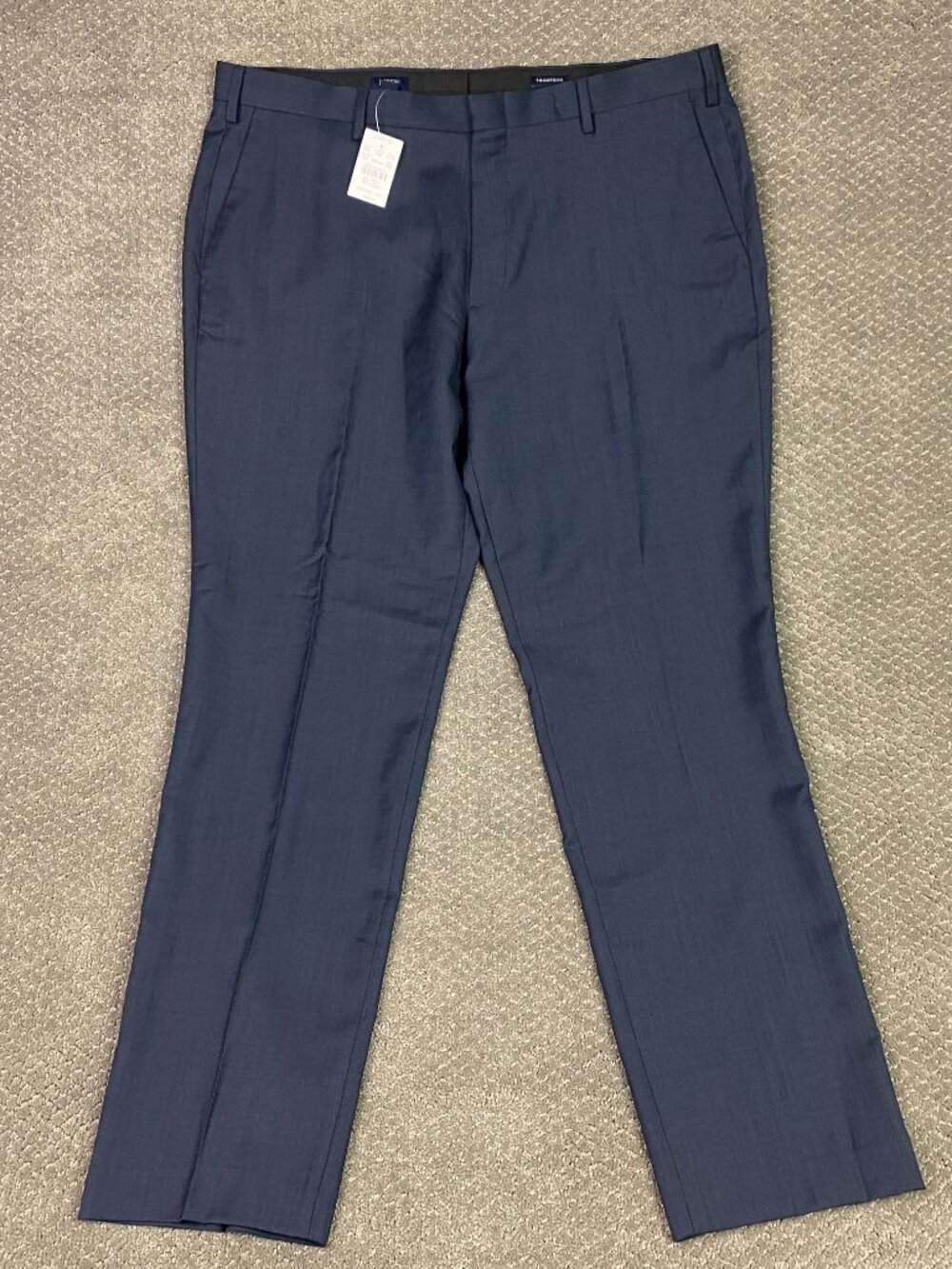 J. CREW Thompson Dress Pants Slacks Mens 38x32 Slim Fit Navy Blue 100% Wool suit